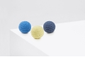 Crochet balls PING PONG lemon&blue