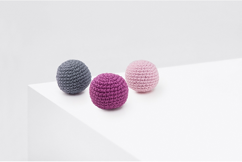 Crochet balls PING PONG pink